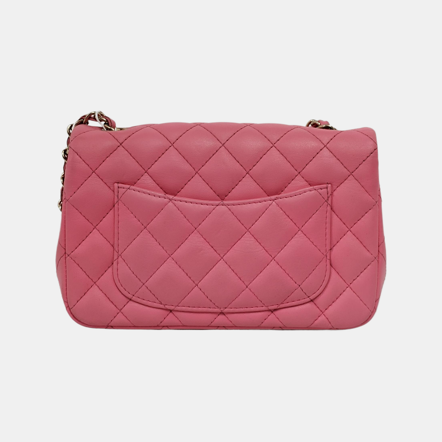 Chanel Classic Flap Rectangular Lambskin Hardware Pink Gold Mini Bag Gold Hardware