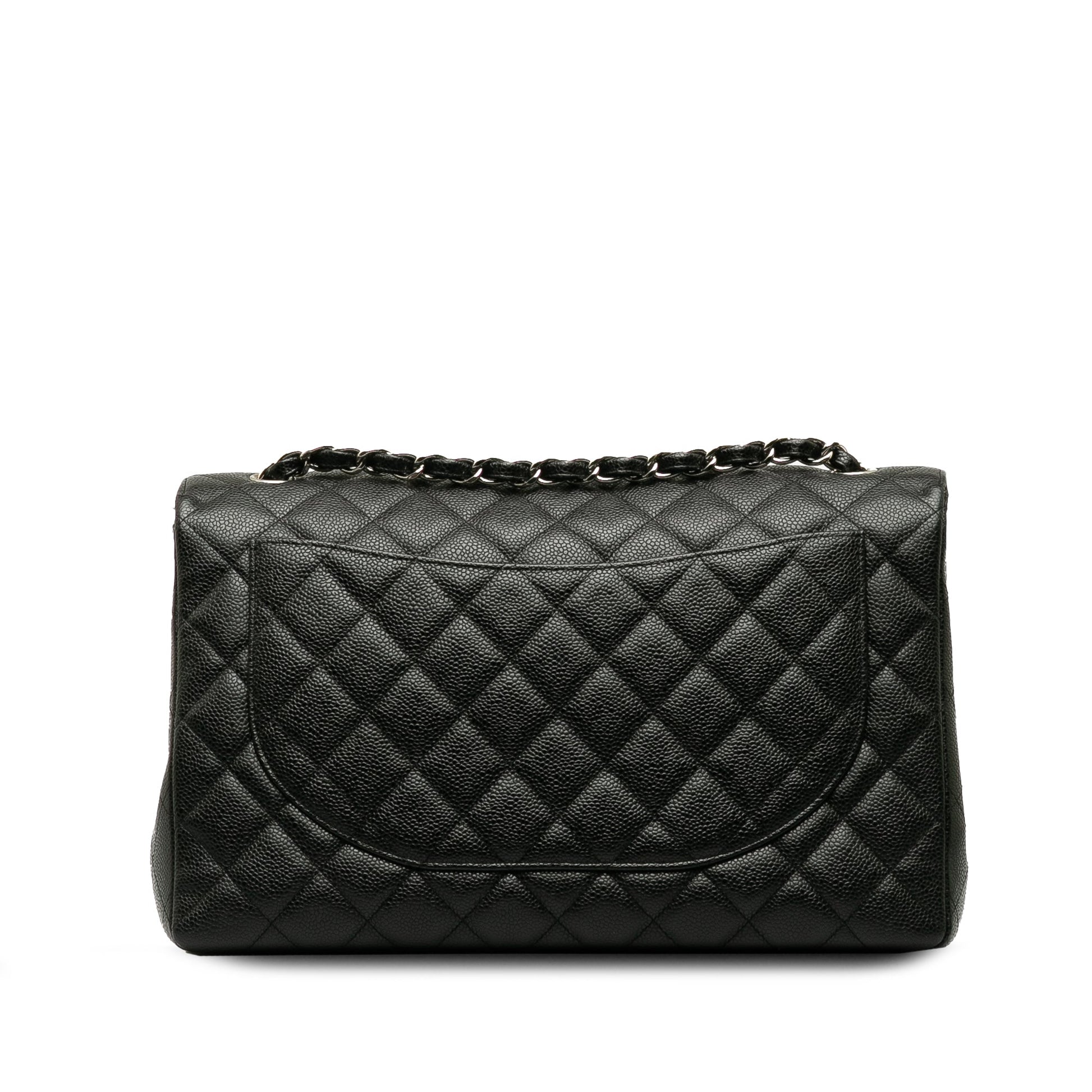 CHANEL Maxi Classic Caviar Double Flap Shoulder Bag