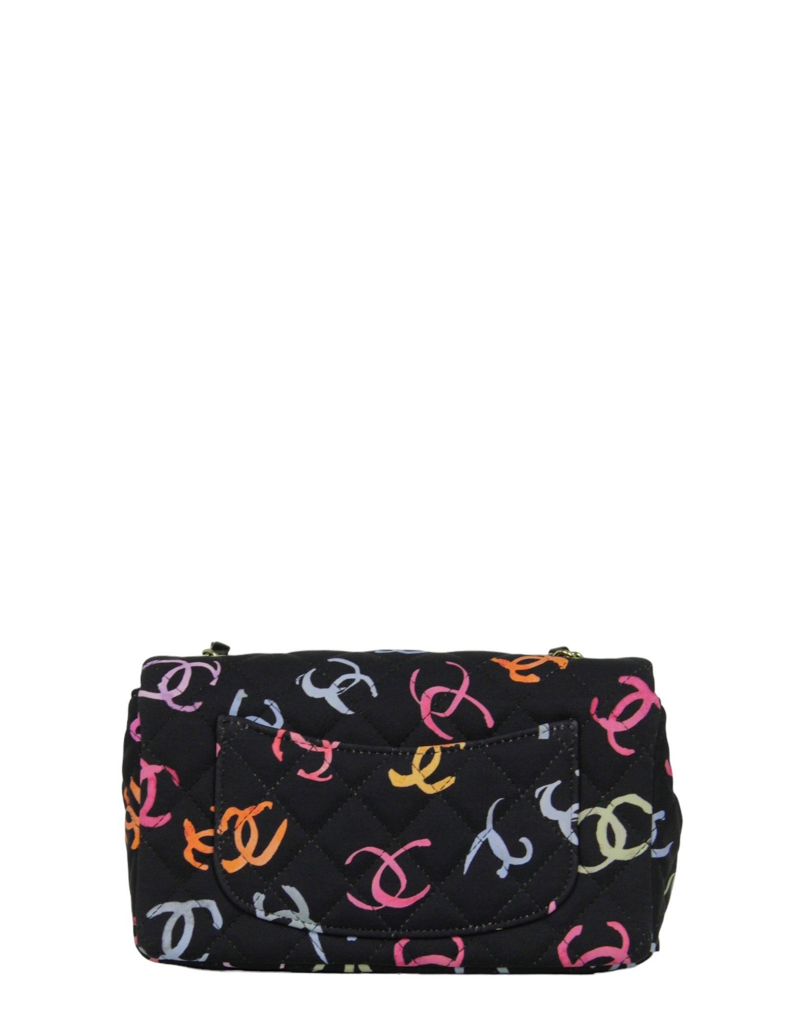 Chanel Navy Cc Logo Printed Rectangular Mini Flap Bag