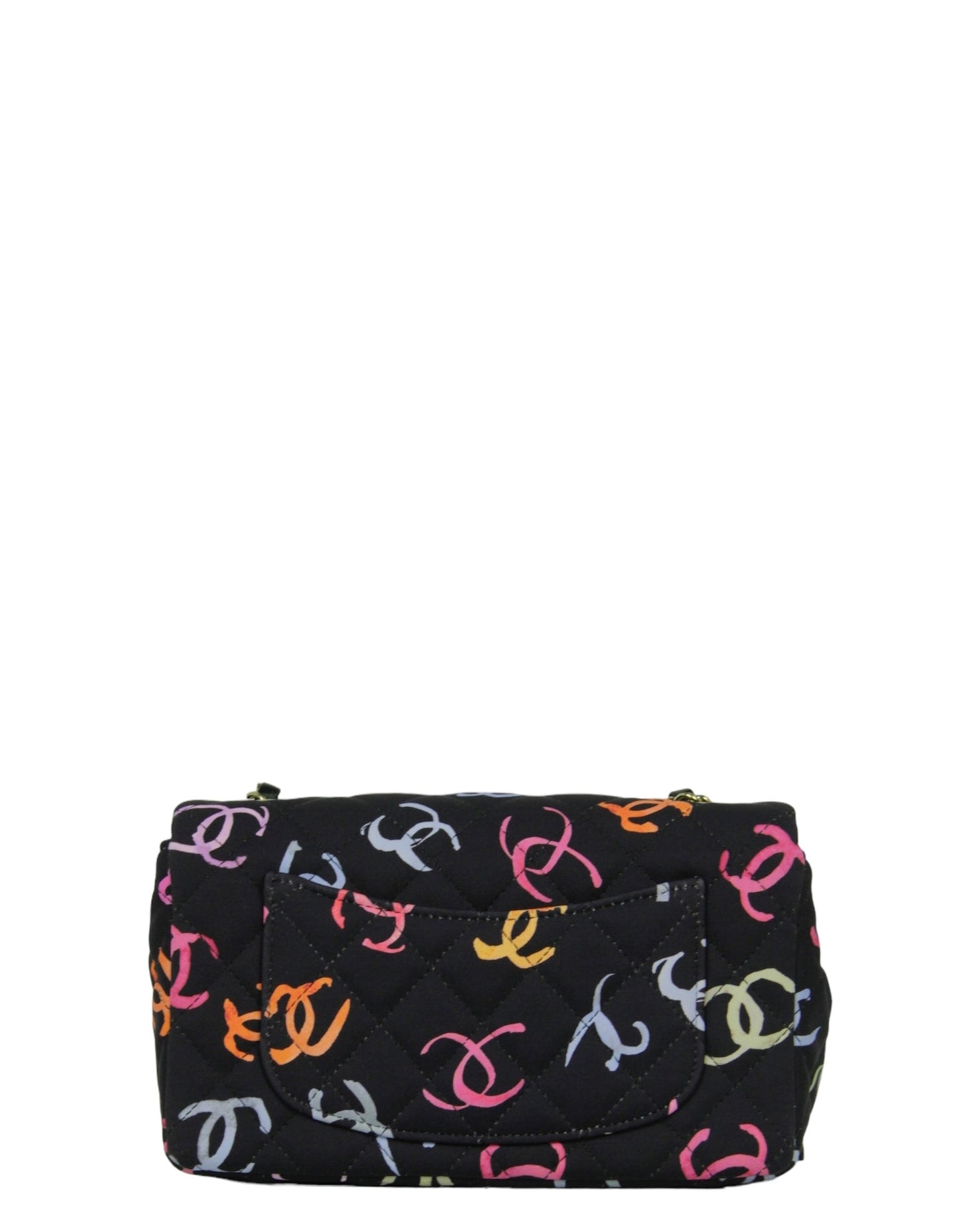 Chanel 2024 Navy CC Logo Printed Rectangular Mini Flap Handbag