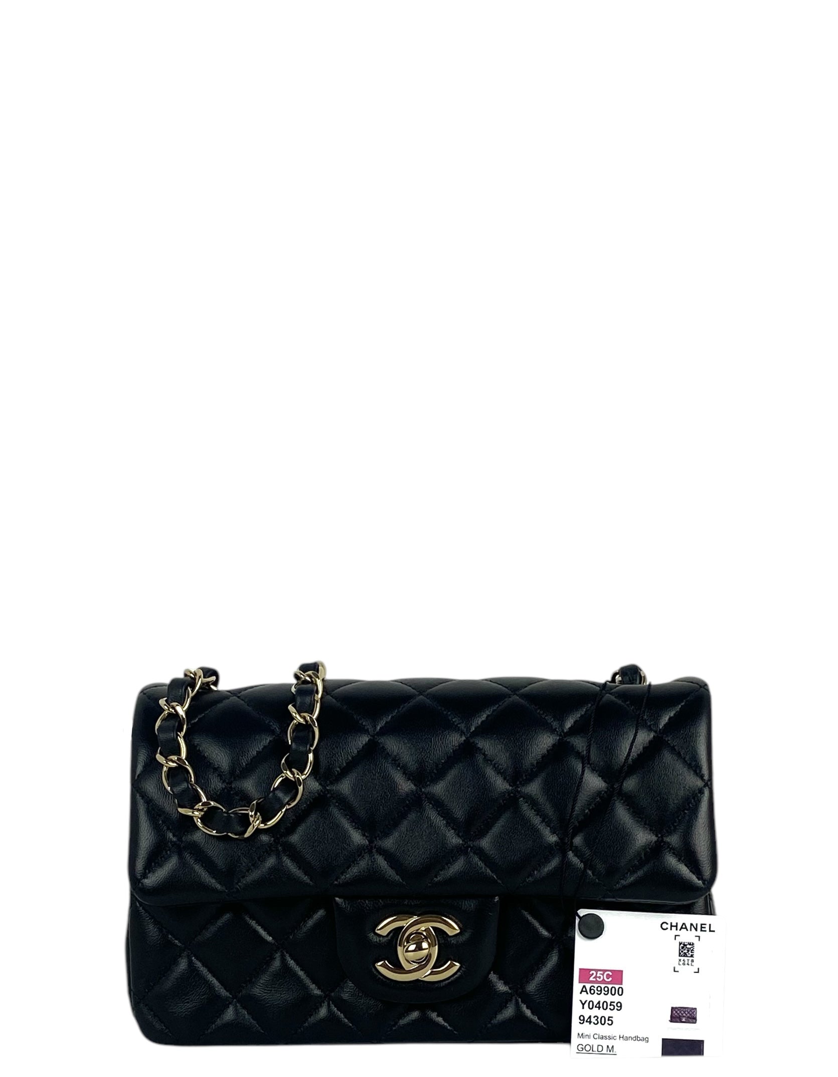 Chanel Black Lambskin Rectangular Mini Flap Bag
