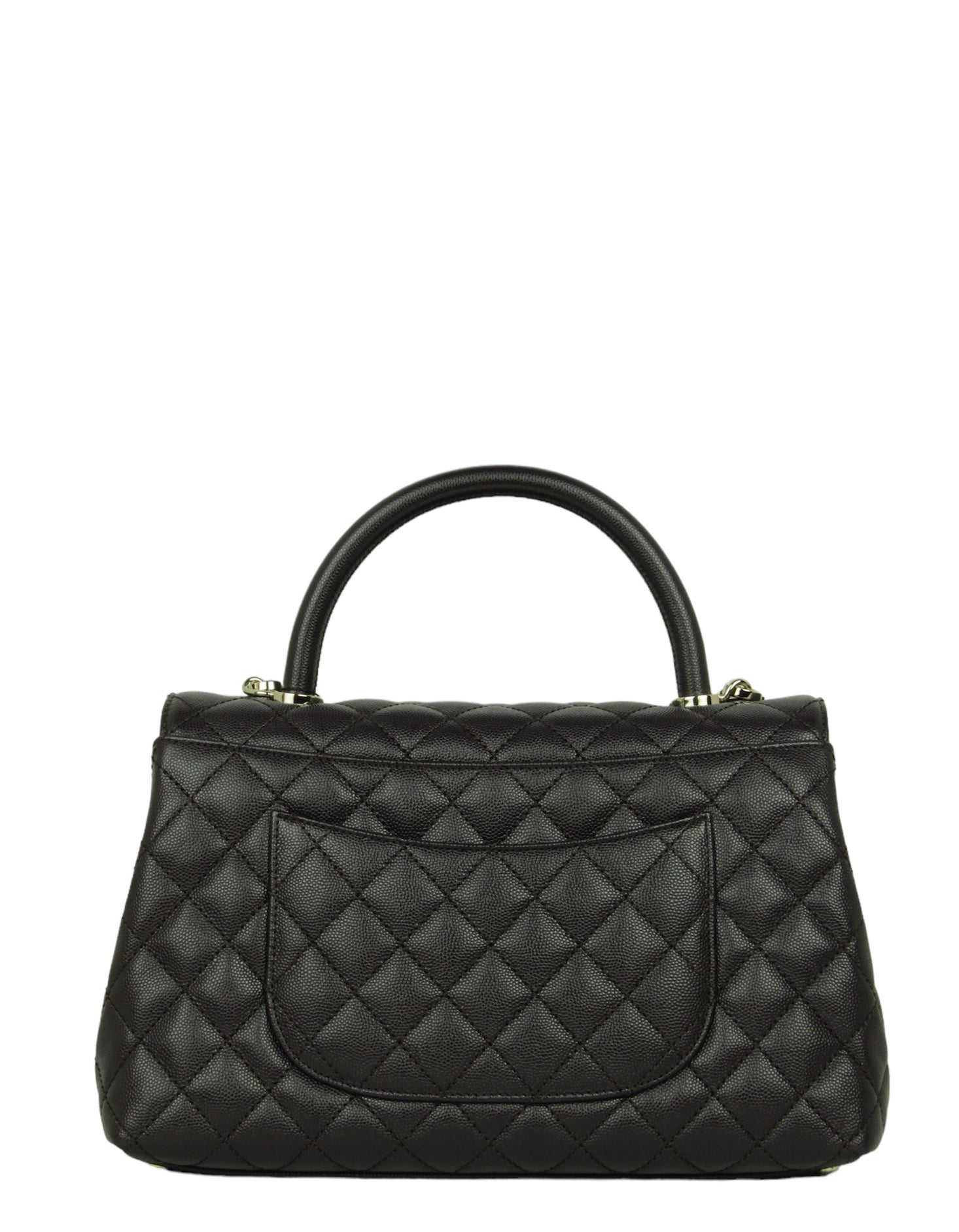 Chanel 2024 Brown Caviar Small Coco Handle Flap Bag