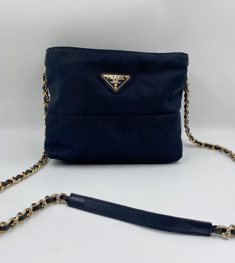 Prada Shoulder Bag With Handle Nylon Chain