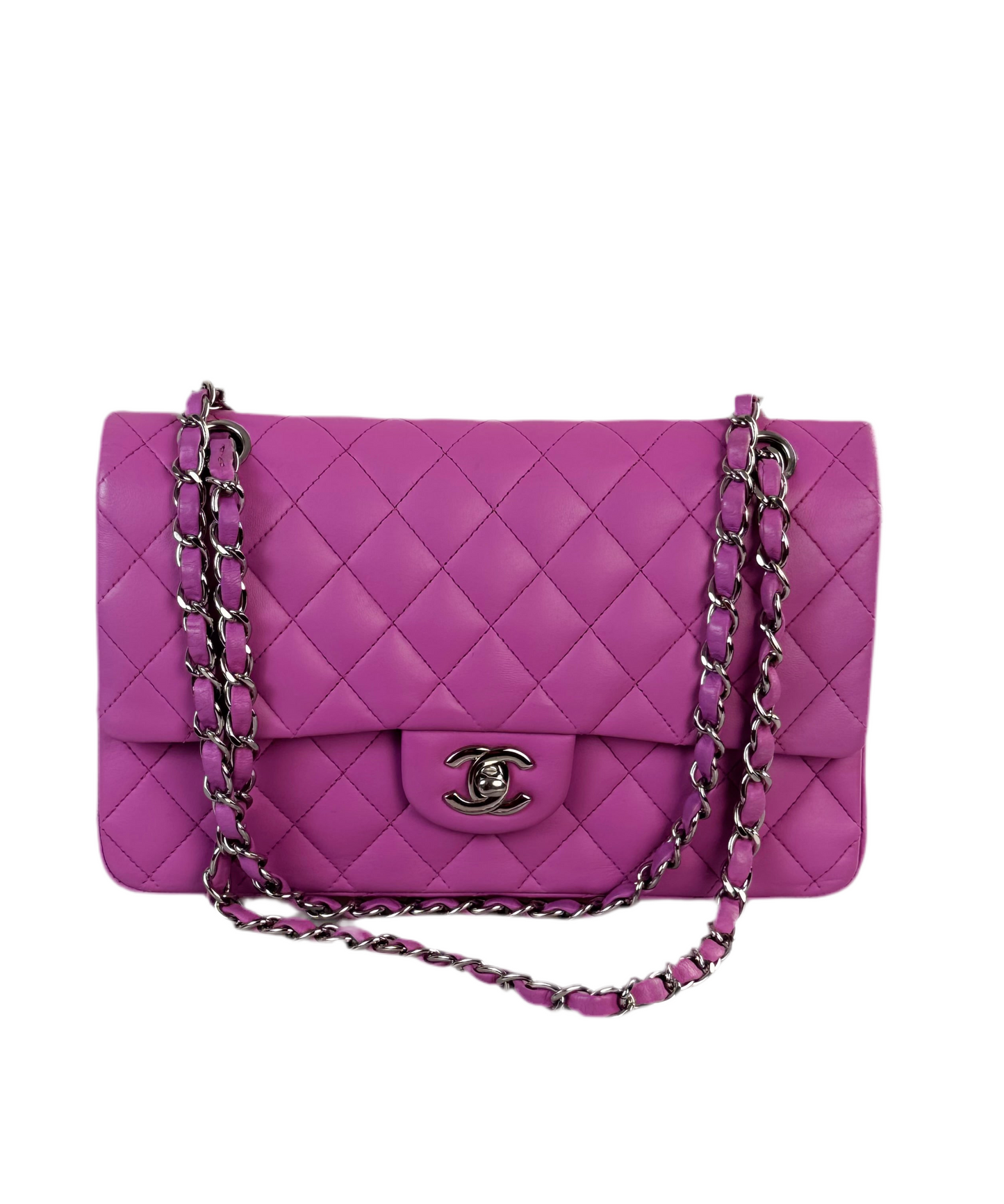 Chanel purple medium timeless flap bag