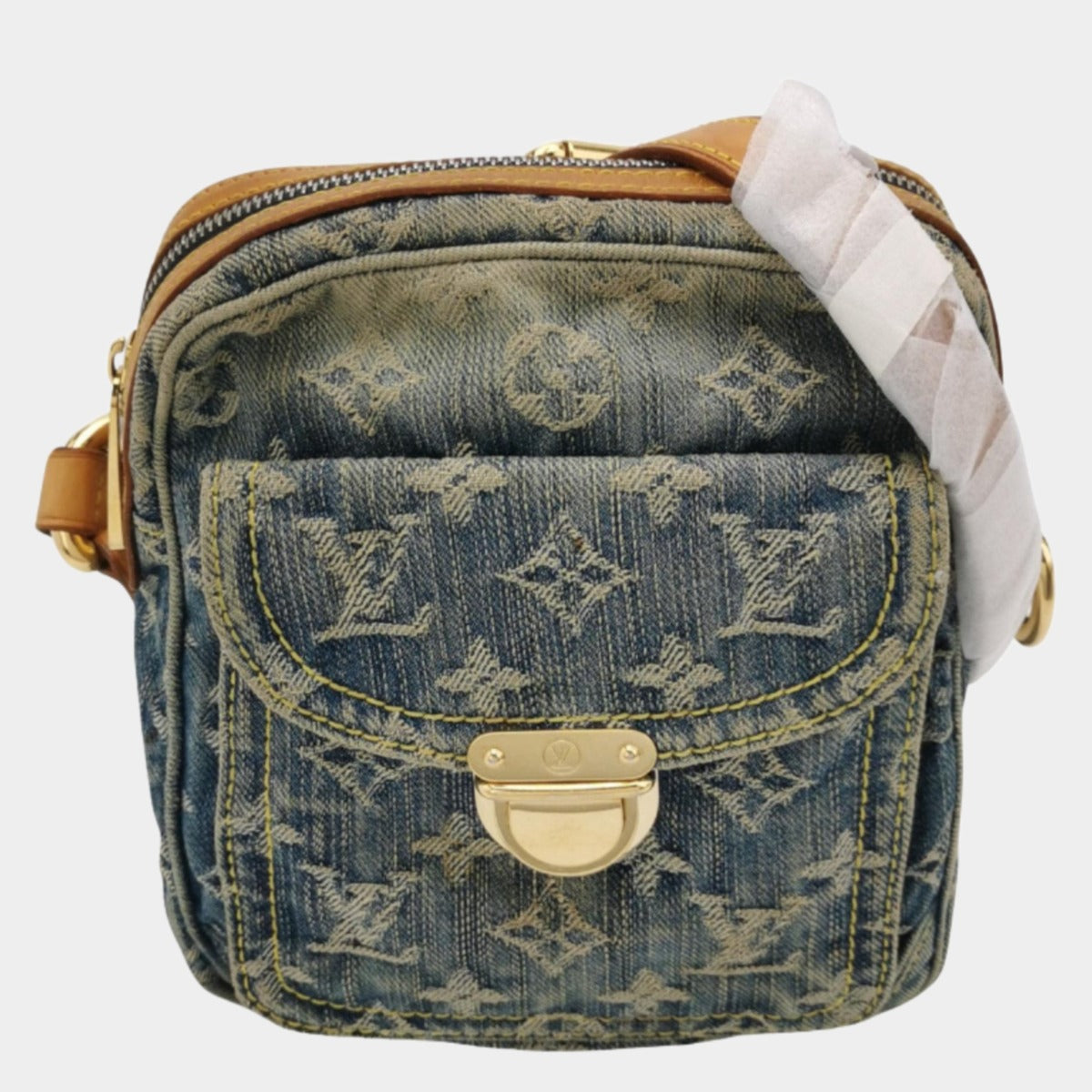 Louis Vuitton Denim Camera Monogram Blue Crossbody Bag Blue 1