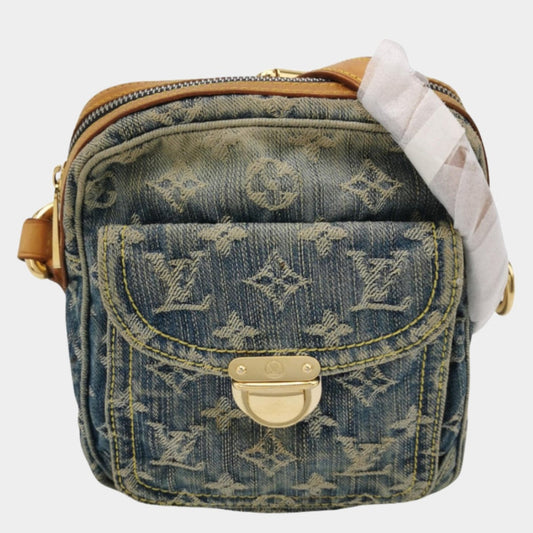 Louis Vuitton Denim Camera Monogram Blue Crossbody Bag Blue 1
