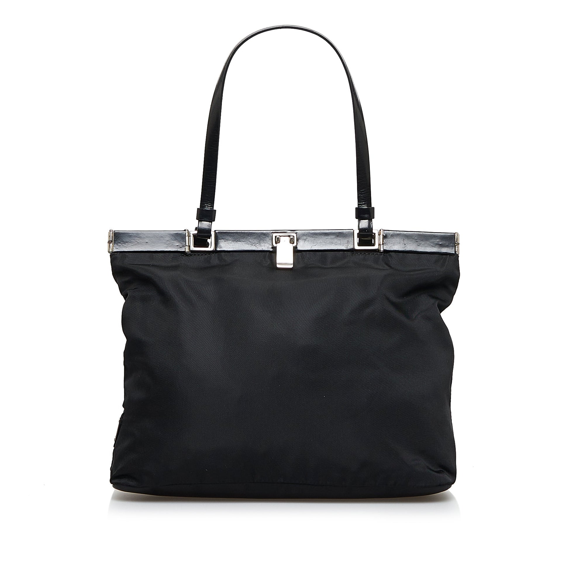 Prada Tessuto Handbag Canvas Nylon Black Travel Bag
