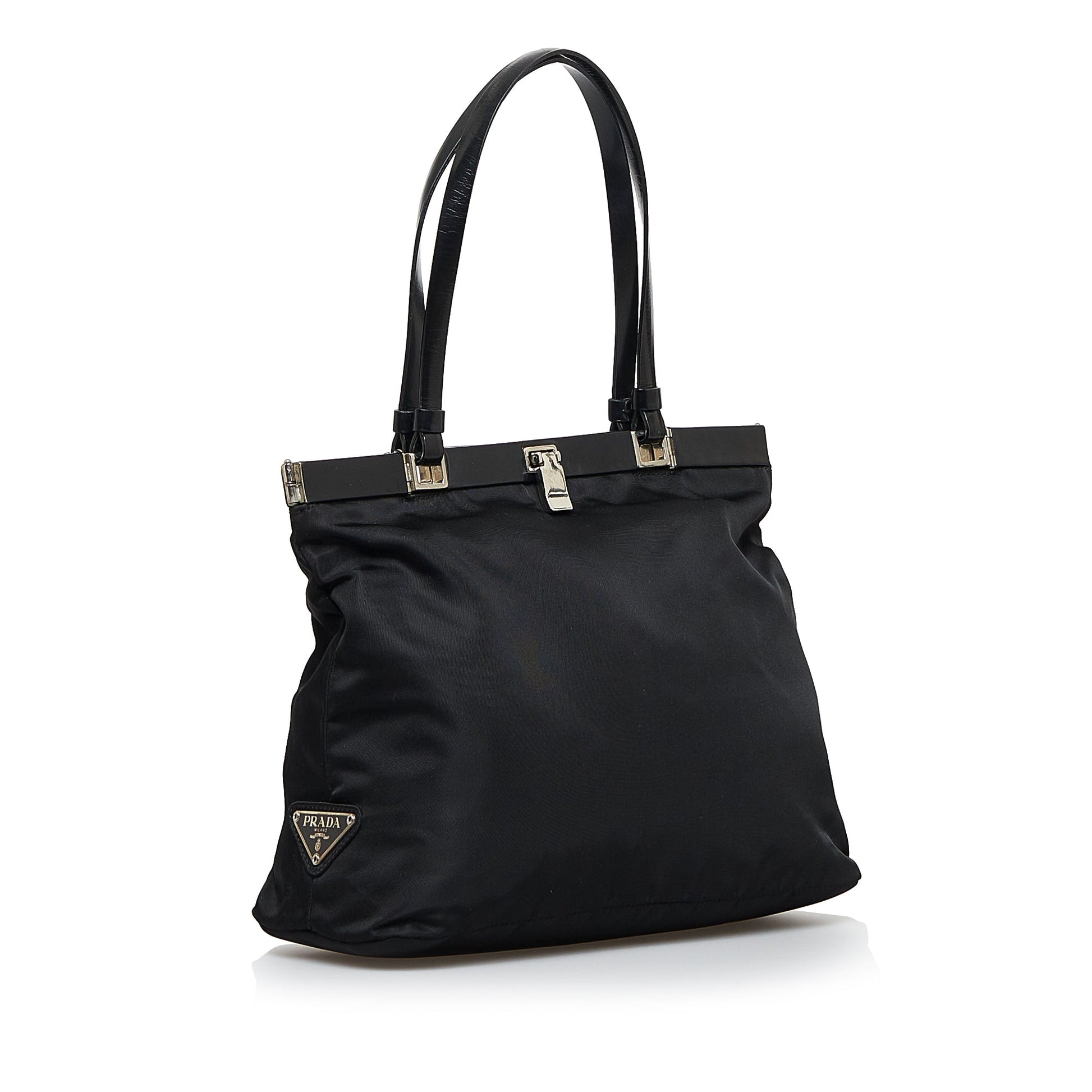 Prada Tessuto Handbag Canvas Nylon Black Travel Bag