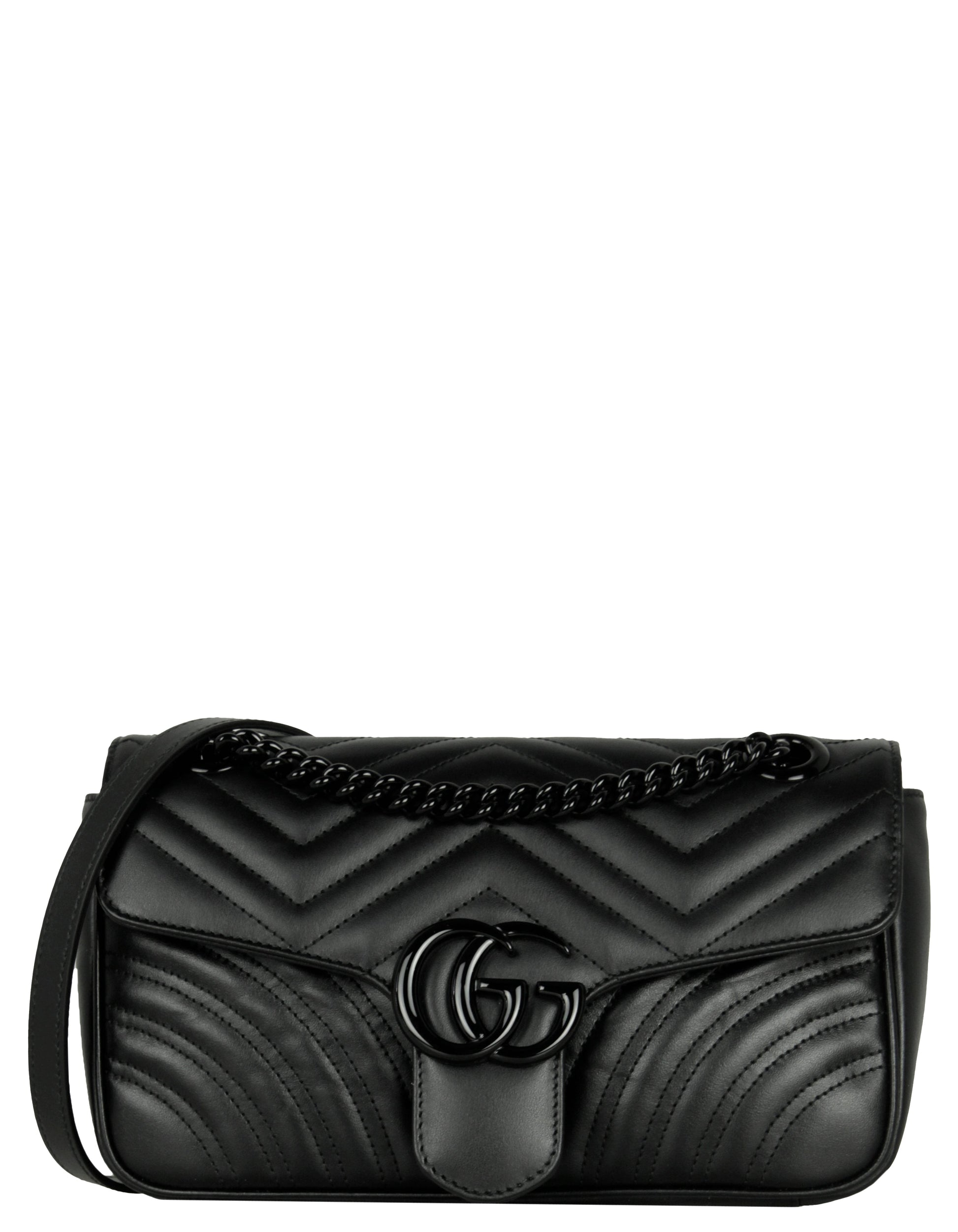 Gucci SO Black Small GG Marmont Matelasse Shoulder Bag