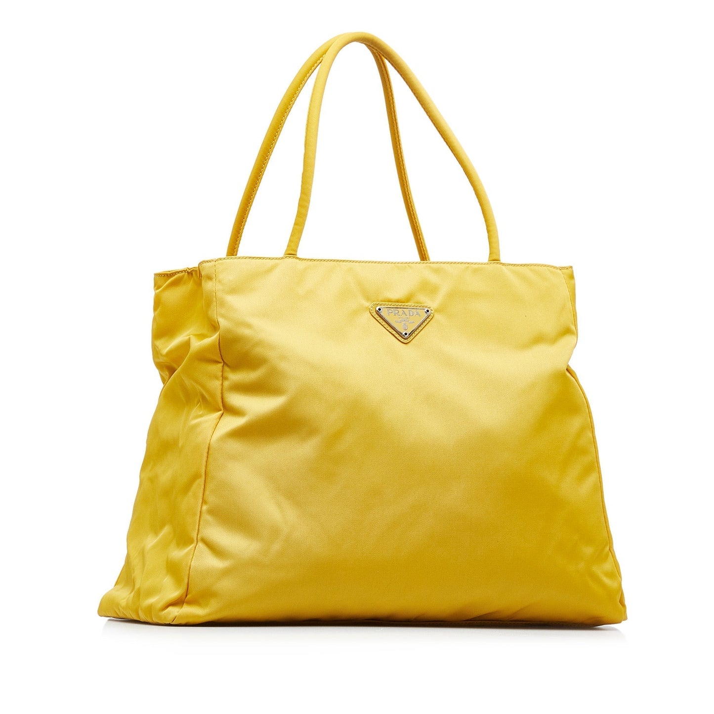 Prada Tessuto Tote Canvas Nylon Yellow Tote Bag