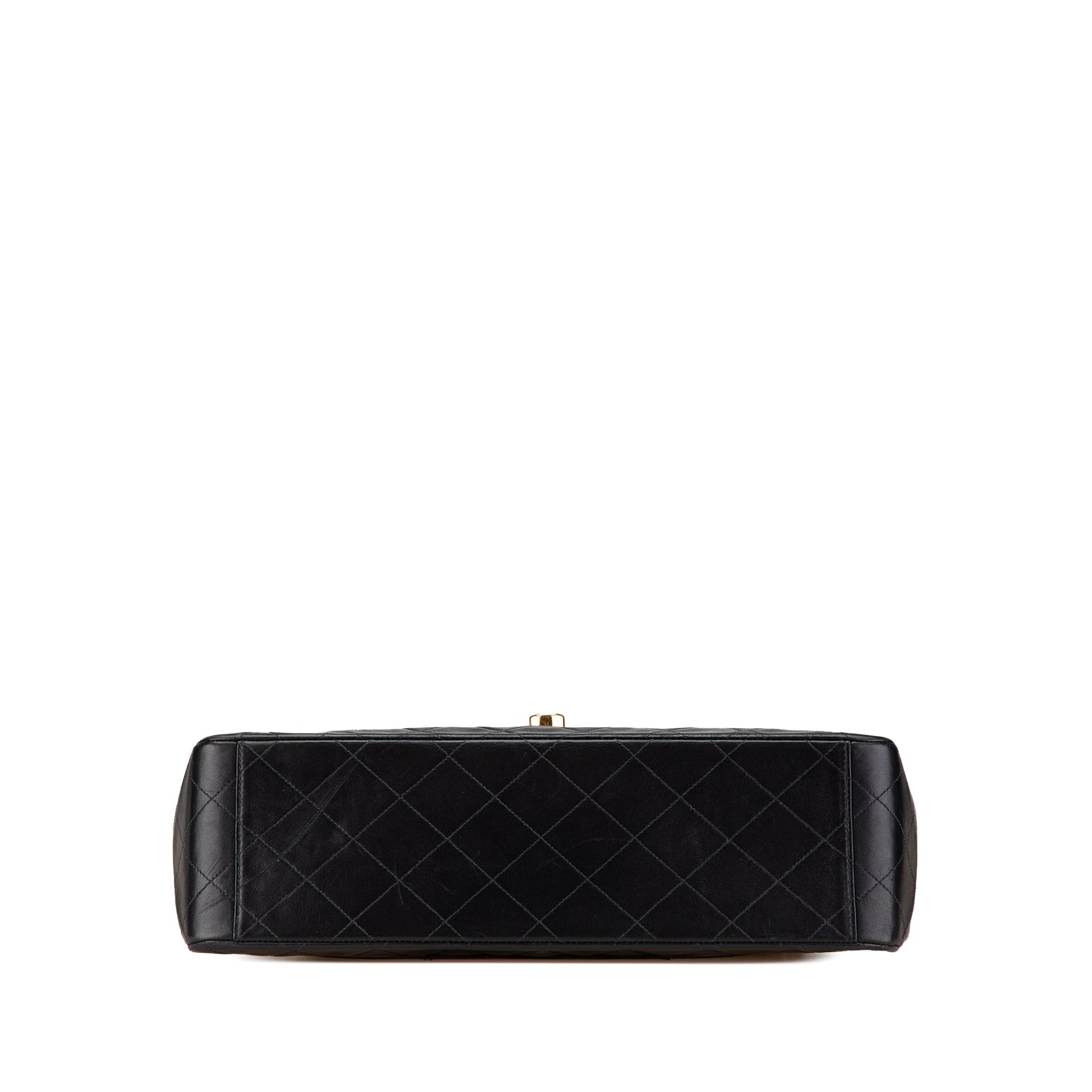 Black Chanel Maxi XL Classic Lambskin Single Flap Shoulder Bag