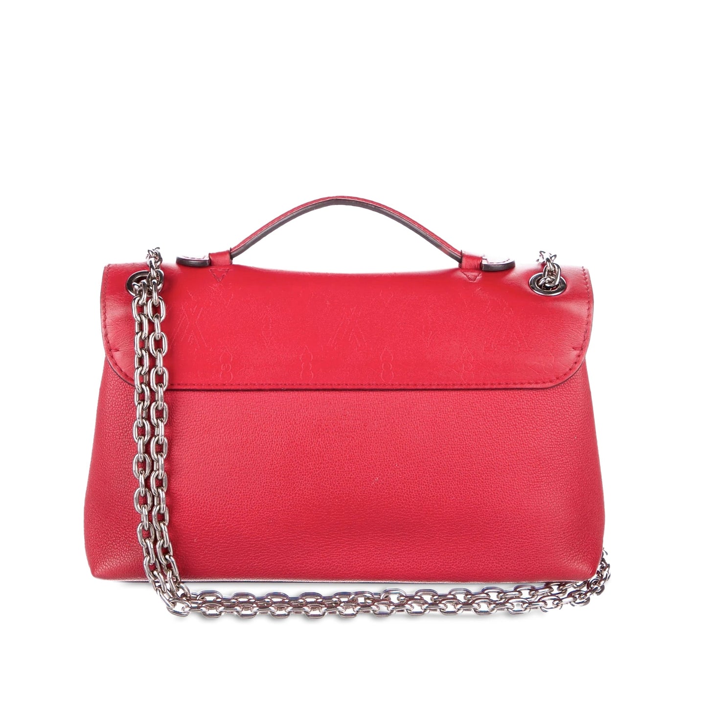 Red Louis Vuitton Monogram Cuir Plume Ecume Very Chain Bag Satchel