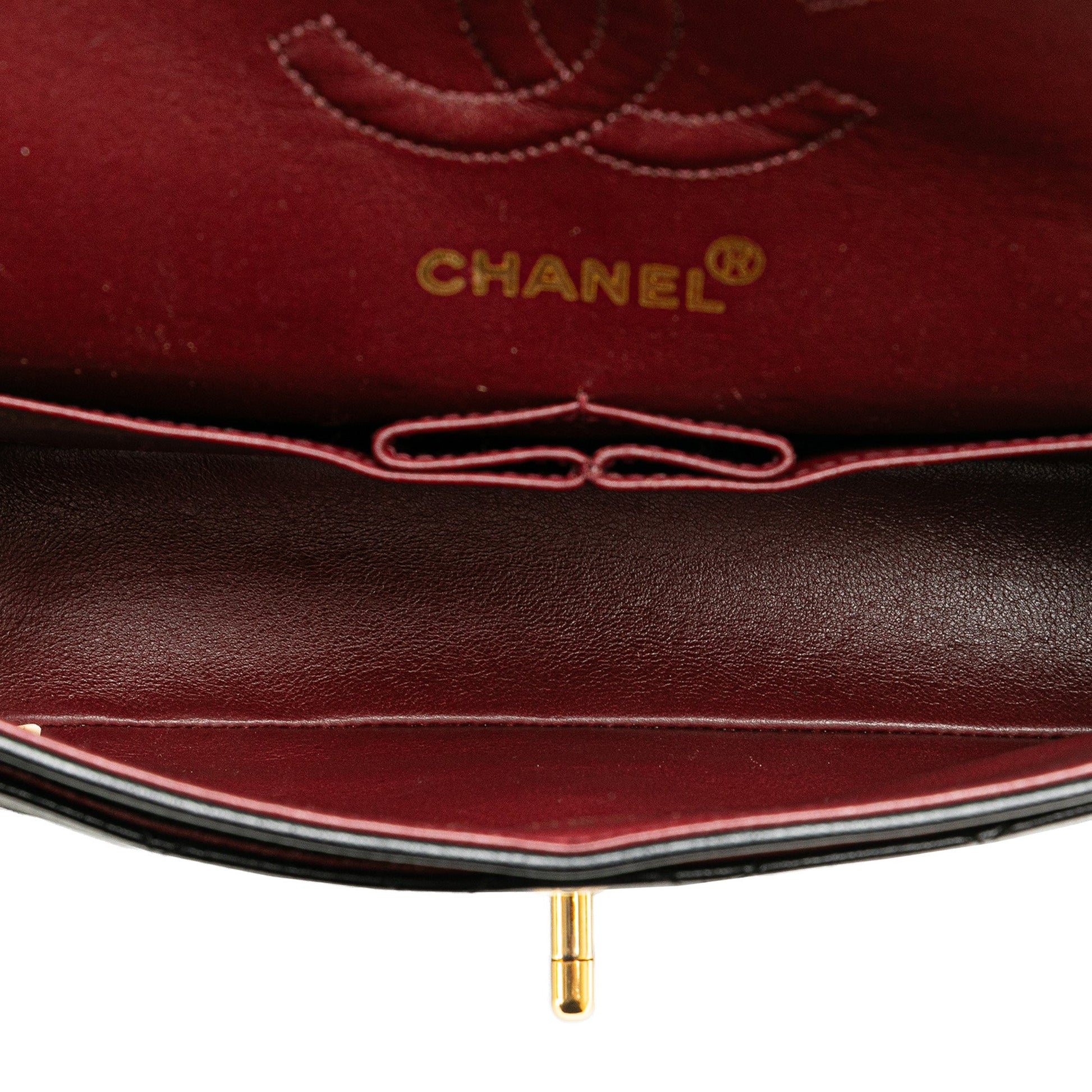 Black Chanel Small Classic Lambskin Double Flap Shoulder Bag