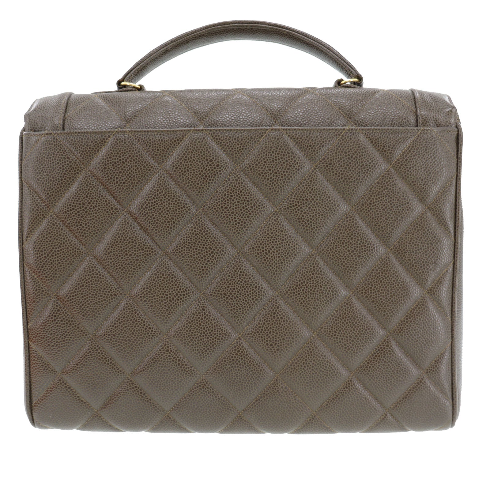 CHANEL CC Handbag Brown Caviar Skin Leather #BN811