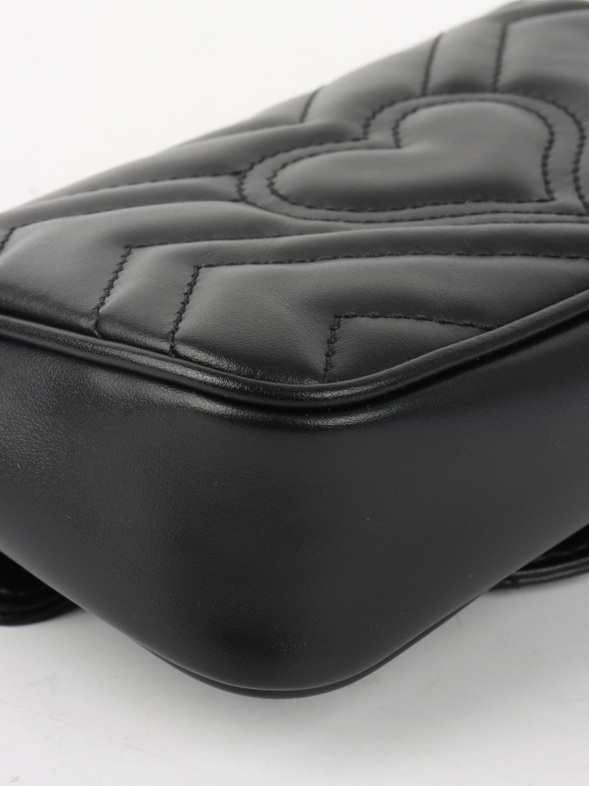 Gucci Black Super Mini Marmont Bag.