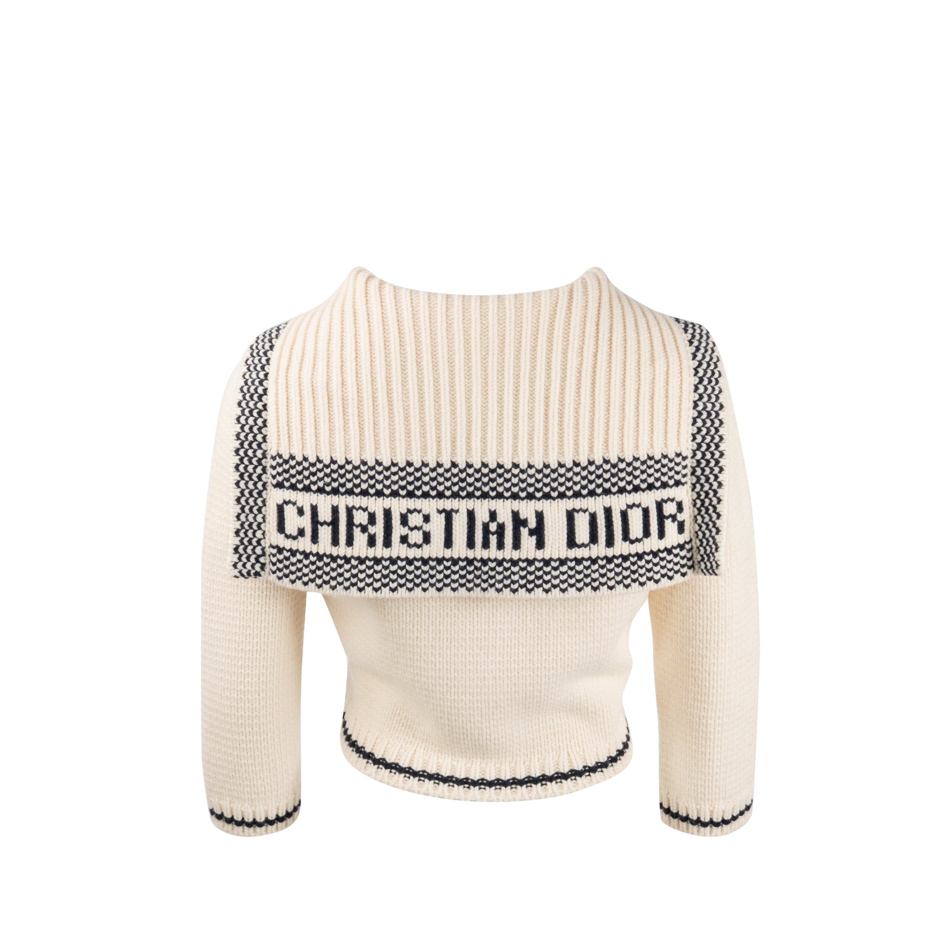 Dior Size Marineiere Cardigan Virgin Wool Cashmere Handbag Beige Travel Bag