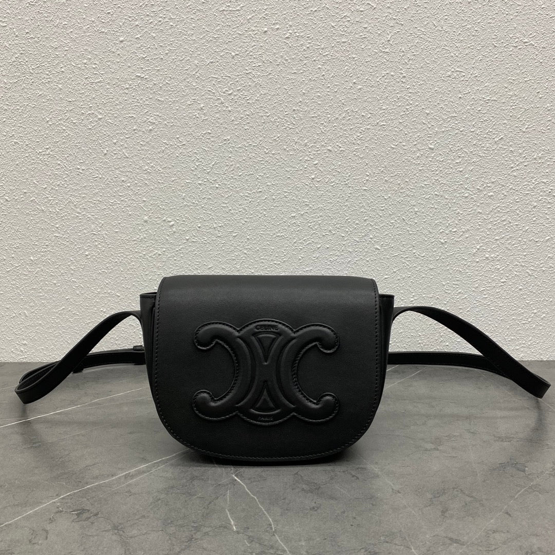 Top Quality Folco Cuir Triomphe For Women Black Travel Bag