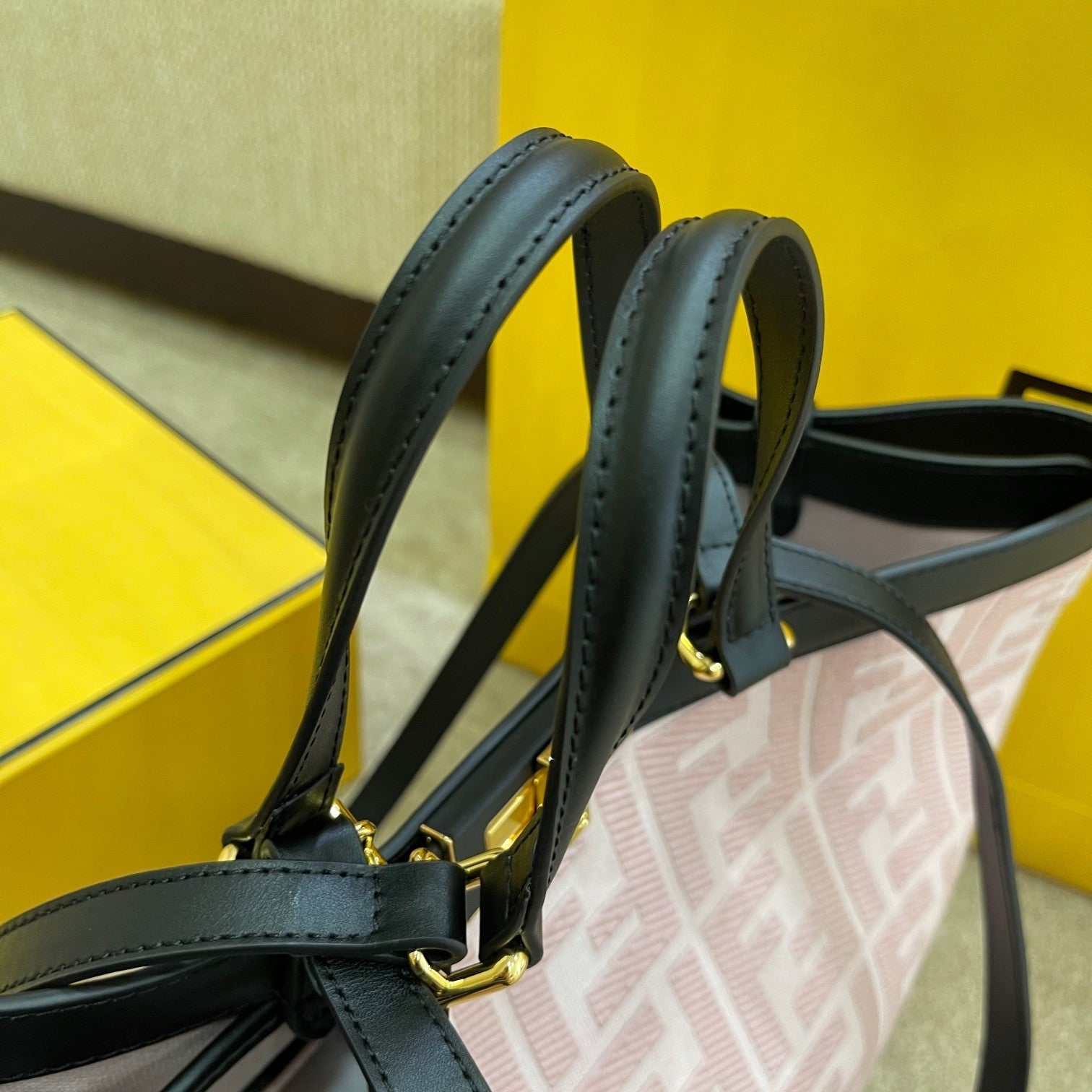 Fendi Ff Canvas Pink Shoulder Bag