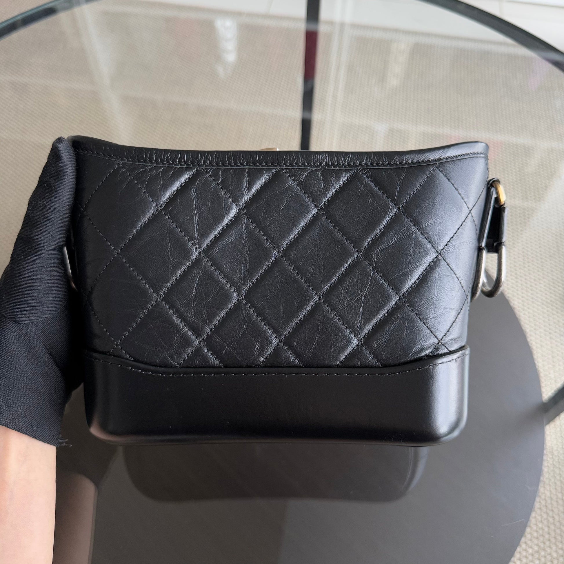 Chanel Gabrielle Hobo Small - Calfskin Hardware Quilted Black Hobo Bag