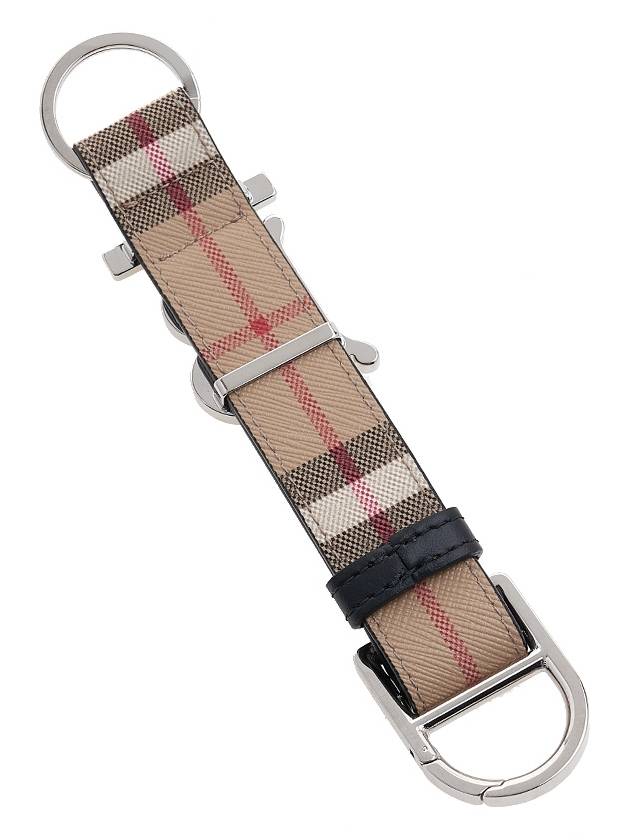 Burberry Luxury Motif Check Key Holder Handbag Monogram Beige Key Chain