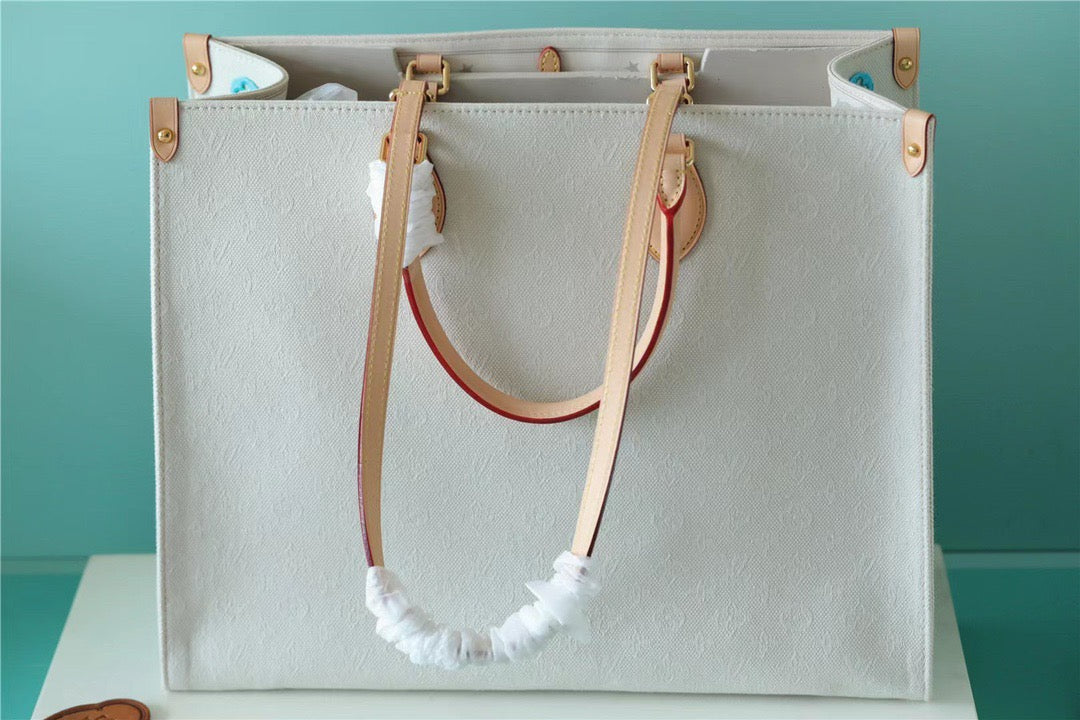 Top Quality Onthego Gm Giant And Pink Raffia Monogram Crossbody Bag