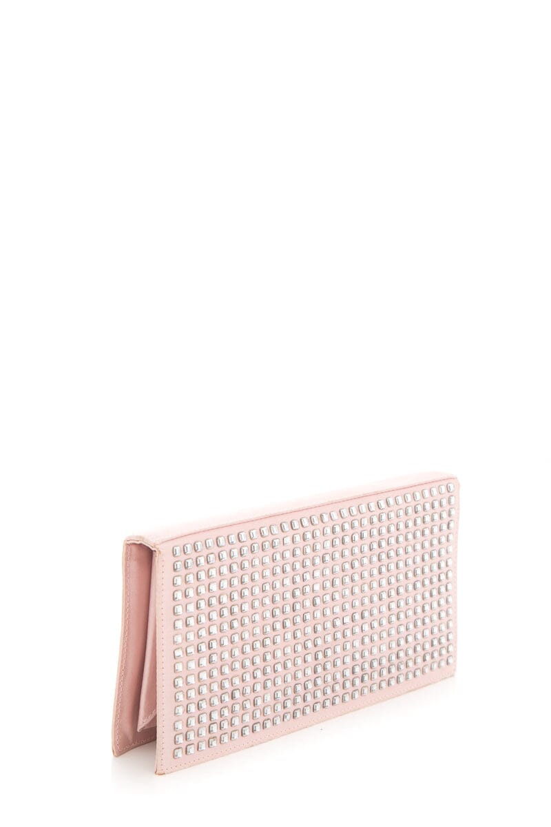 Gucci Pink Satin and Rhinestone Clutch
