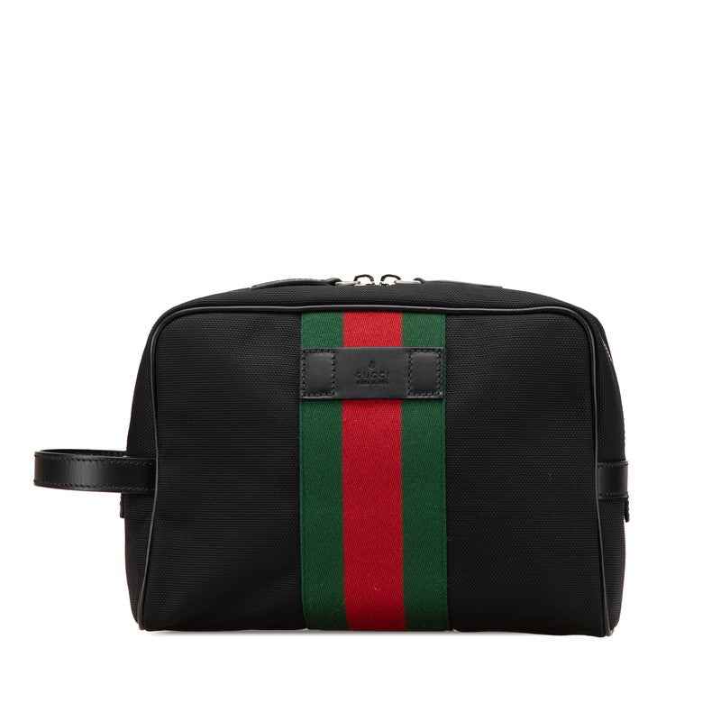 Gucci Sheline Line Clutch Bag Leather Nylon