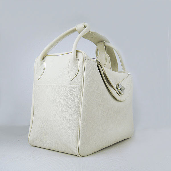 Hermes Luxury Lindy Cm Handbag Beige Silver Travel Bag