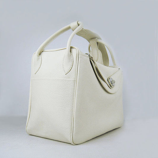 Hermes Luxury Lindy Cm Handbag Beige Silver Travel Bag