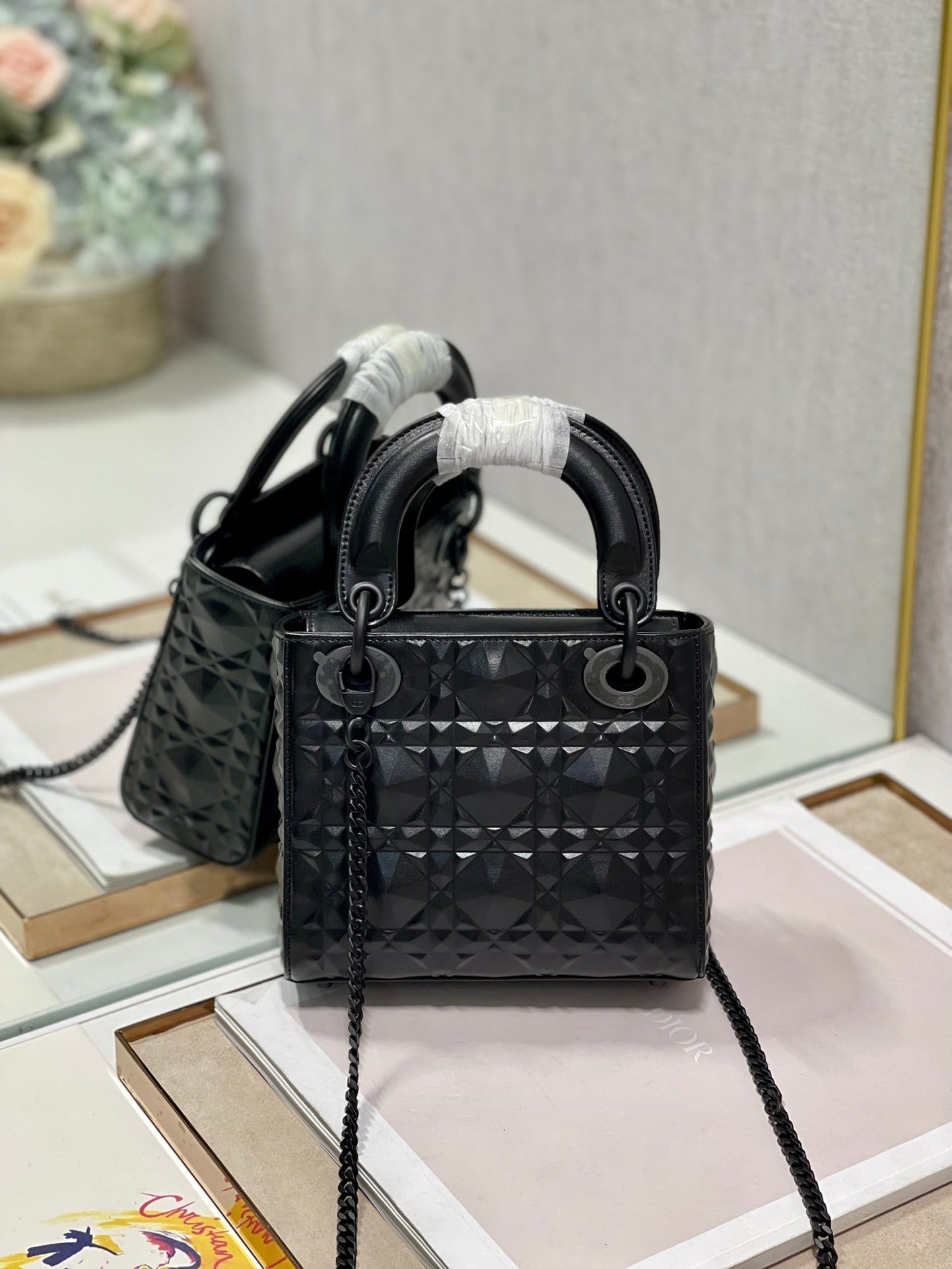 Lady Cannage Beaded Motif Cd Black Mini Crossbody Bag Cd M0505Sneam900