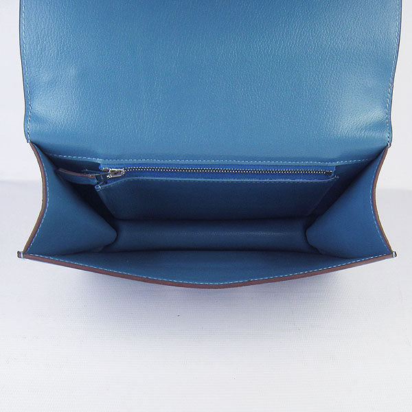 Hermes Luxury Constance Cowskin Bag H Leather Blue Travel Bag