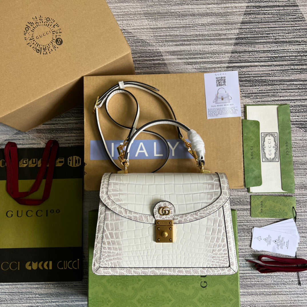 gg Ophidia gg , ’s White Small Top Handle Travel Bag