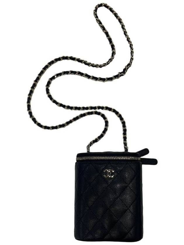 Classic Gold Hardware Small Grained Calfskin Cross Bag Black Chanel