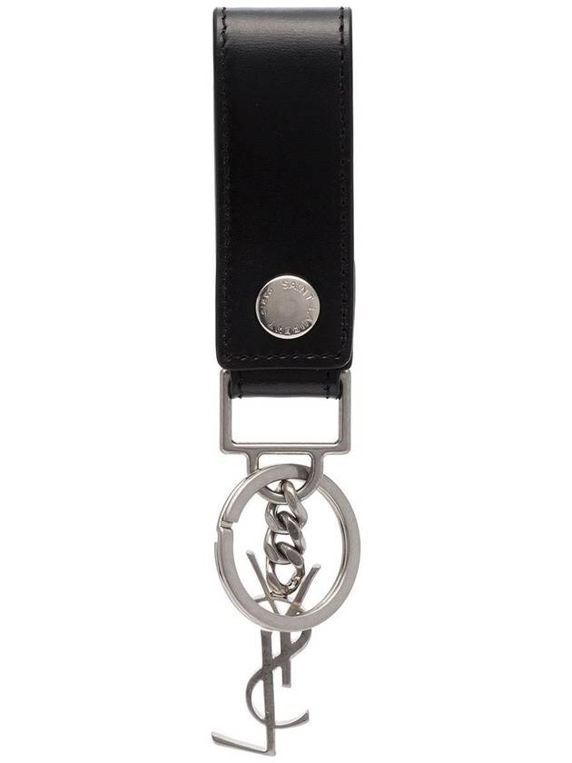 YSL Saint Laurent Luxury Trending Key Holder Handbag Leather Monogram Black Key Chain