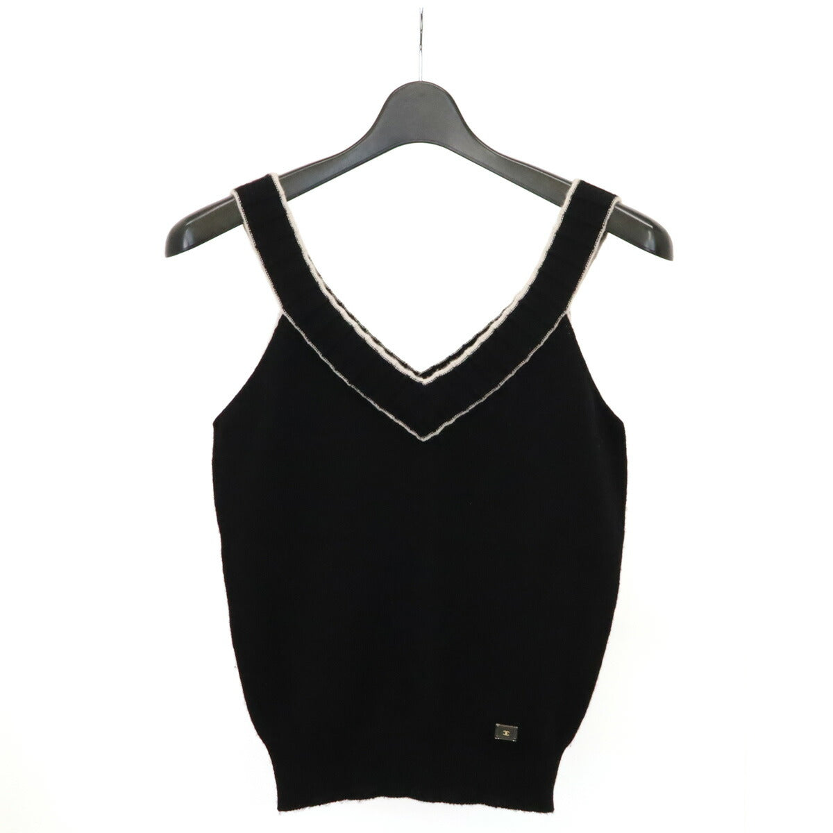 Chanel 100% Cashmere Coco Mark Knit Sleeveless Top 02P Handbag