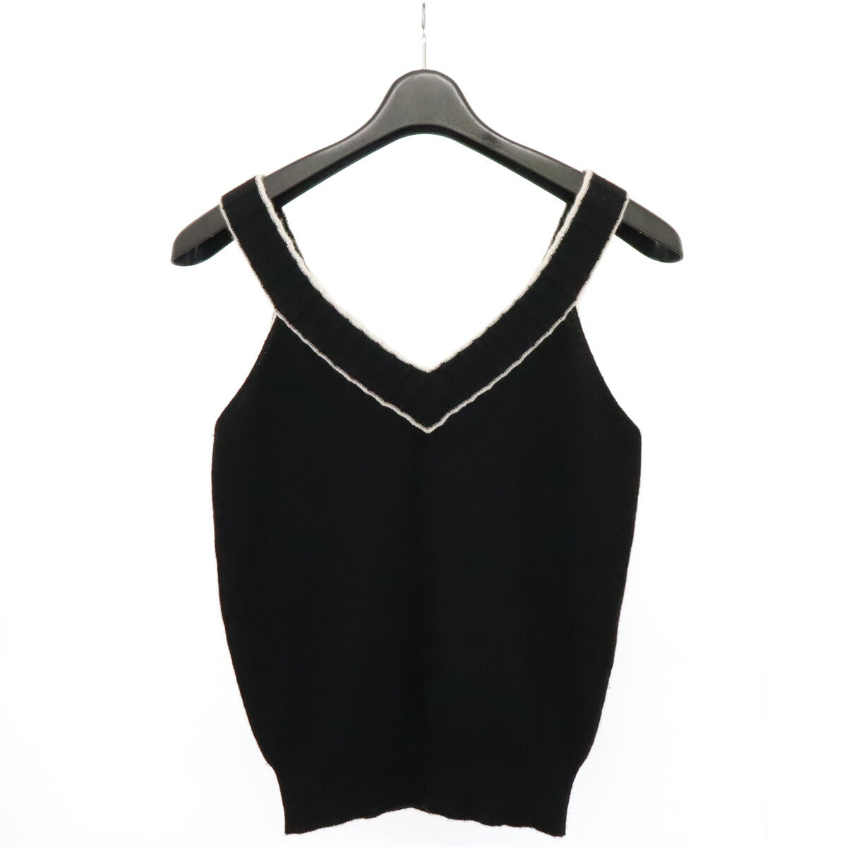 Chanel 100% Cashmere Coco Mark Knit Sleeveless Top 02P Bag