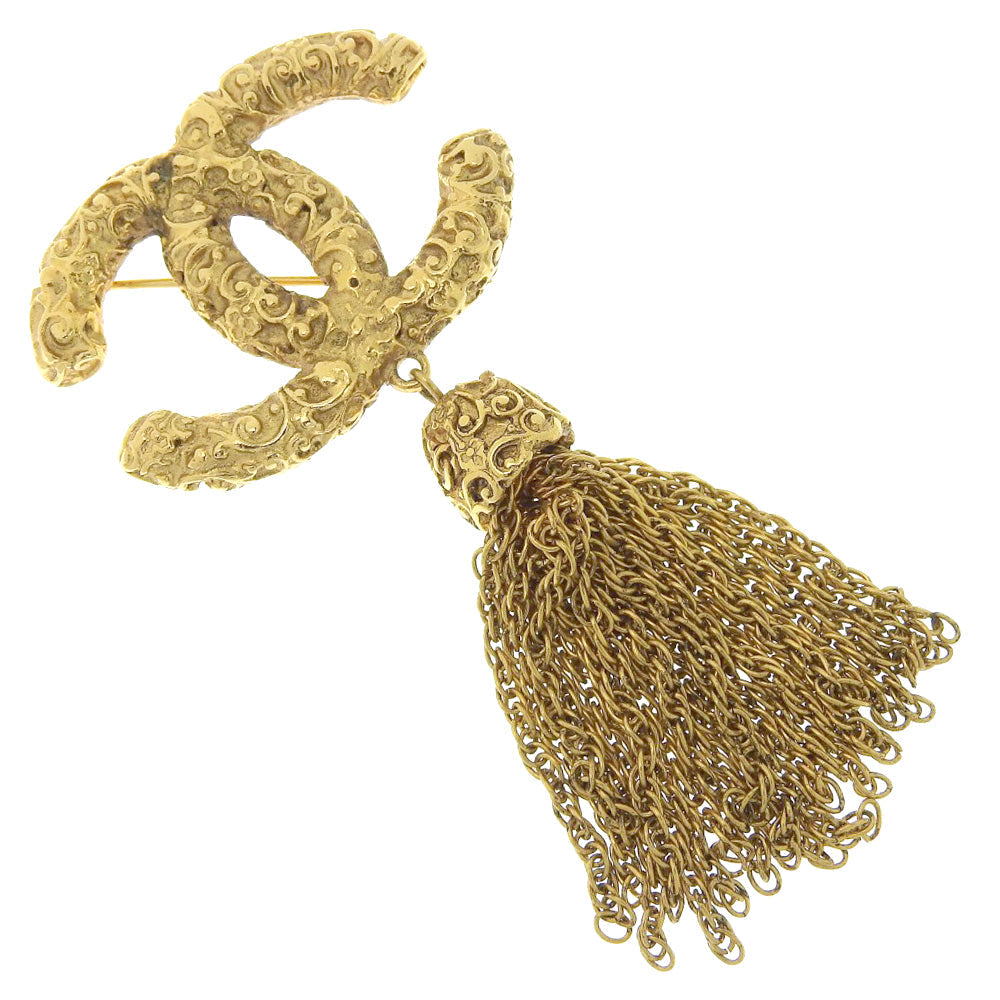Chanel Brooch 93A Plated lava Gold Handbag