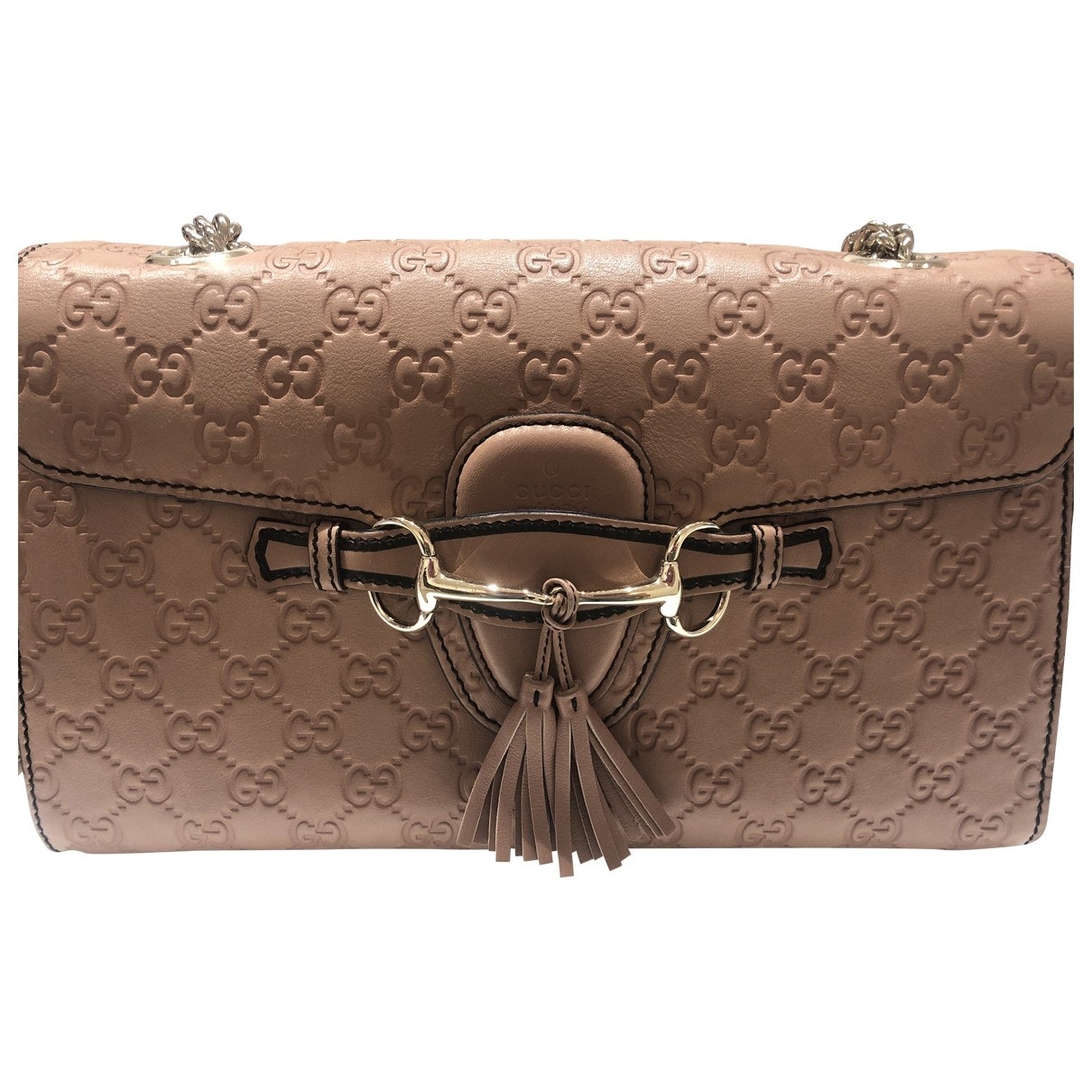 Gucci emily pink leather handbag