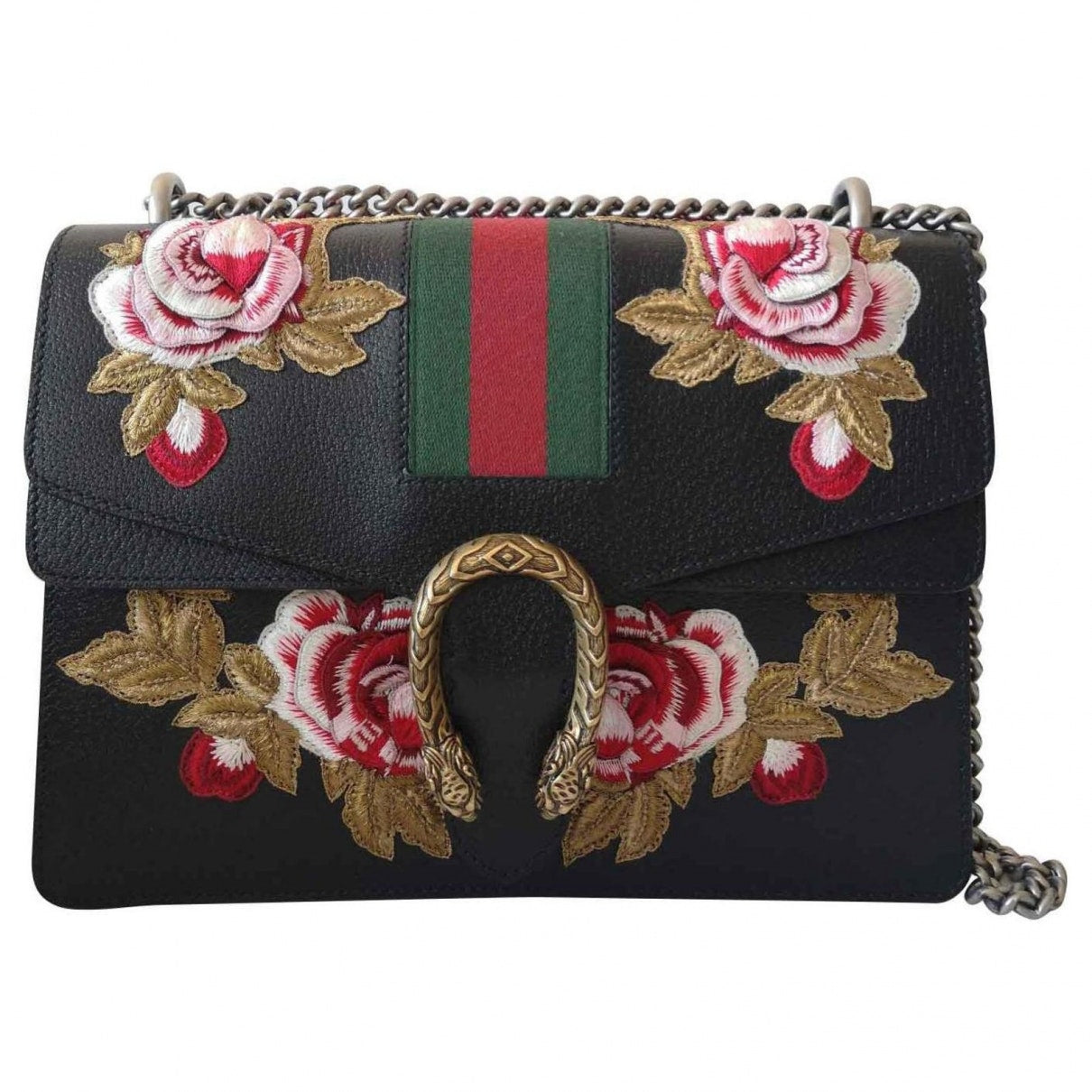 Gucci dionysus black leather handbag