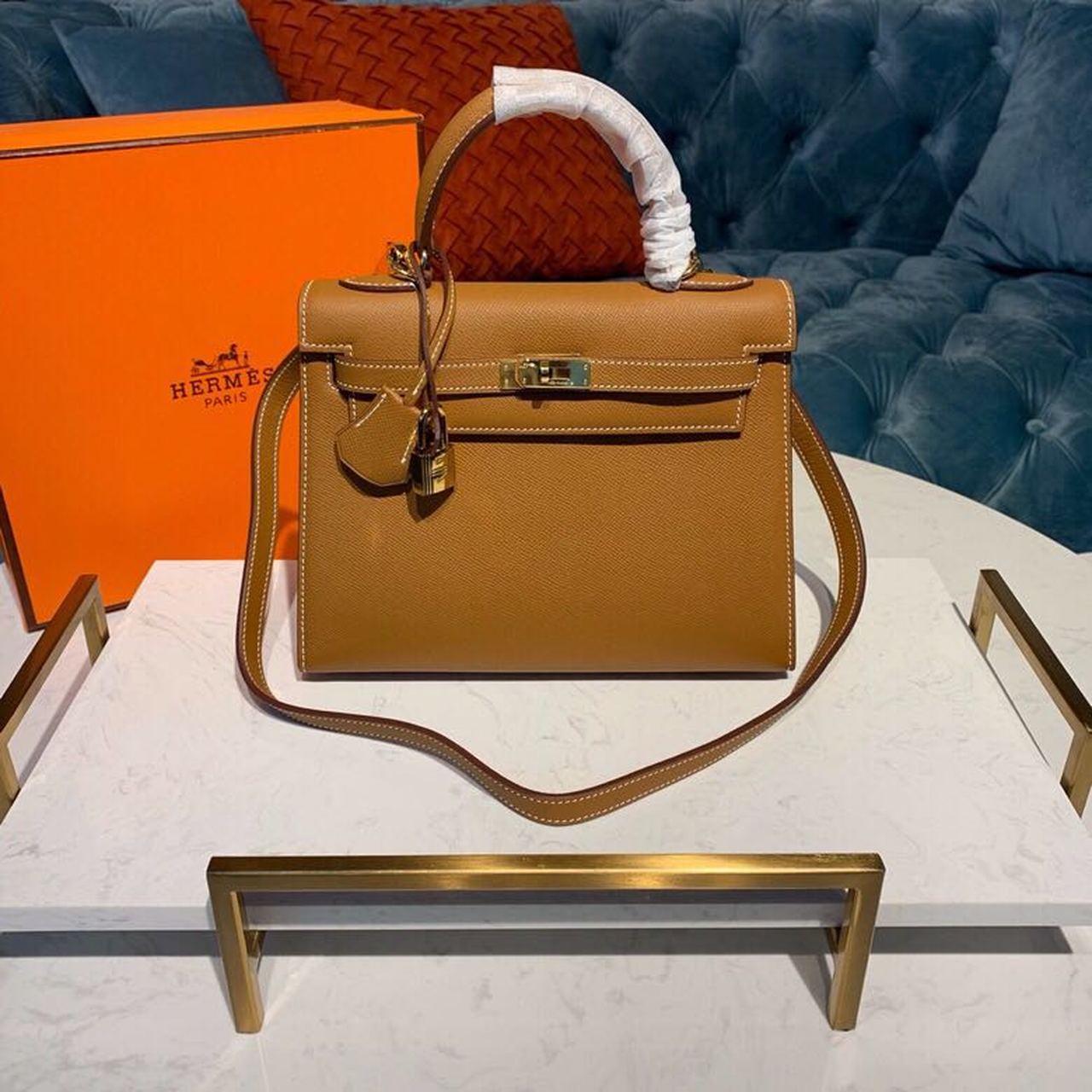 Top Quality Kelly For Women Toned Hardware Gold Travel Bag