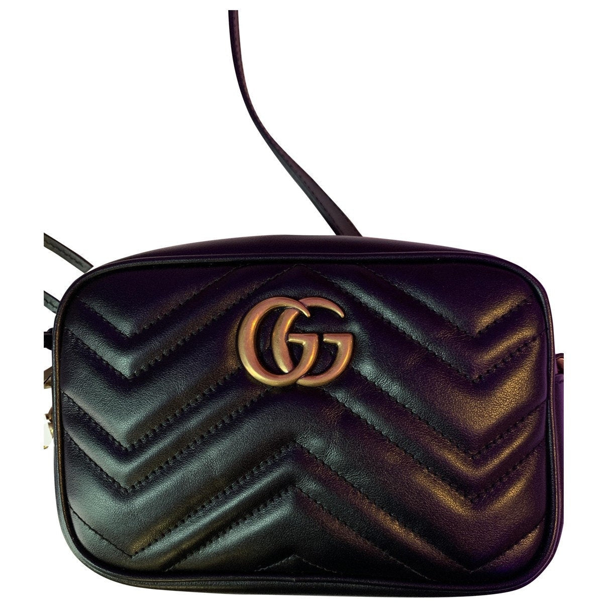 Gucci marmont black leather handbag
