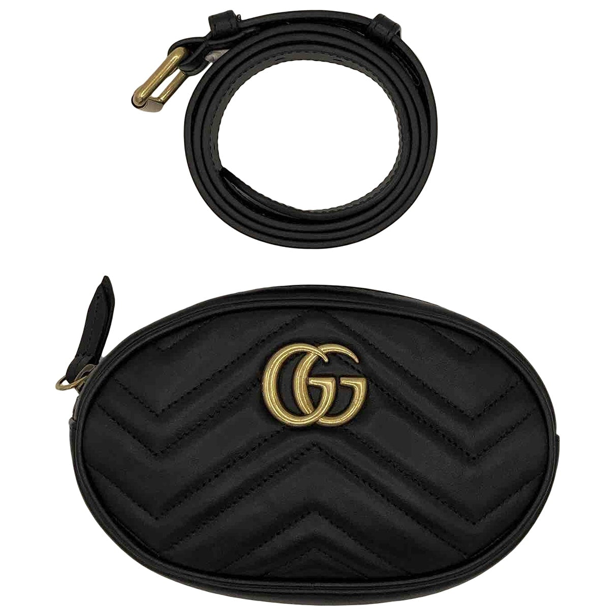Gucci marmont black leather clutch bag