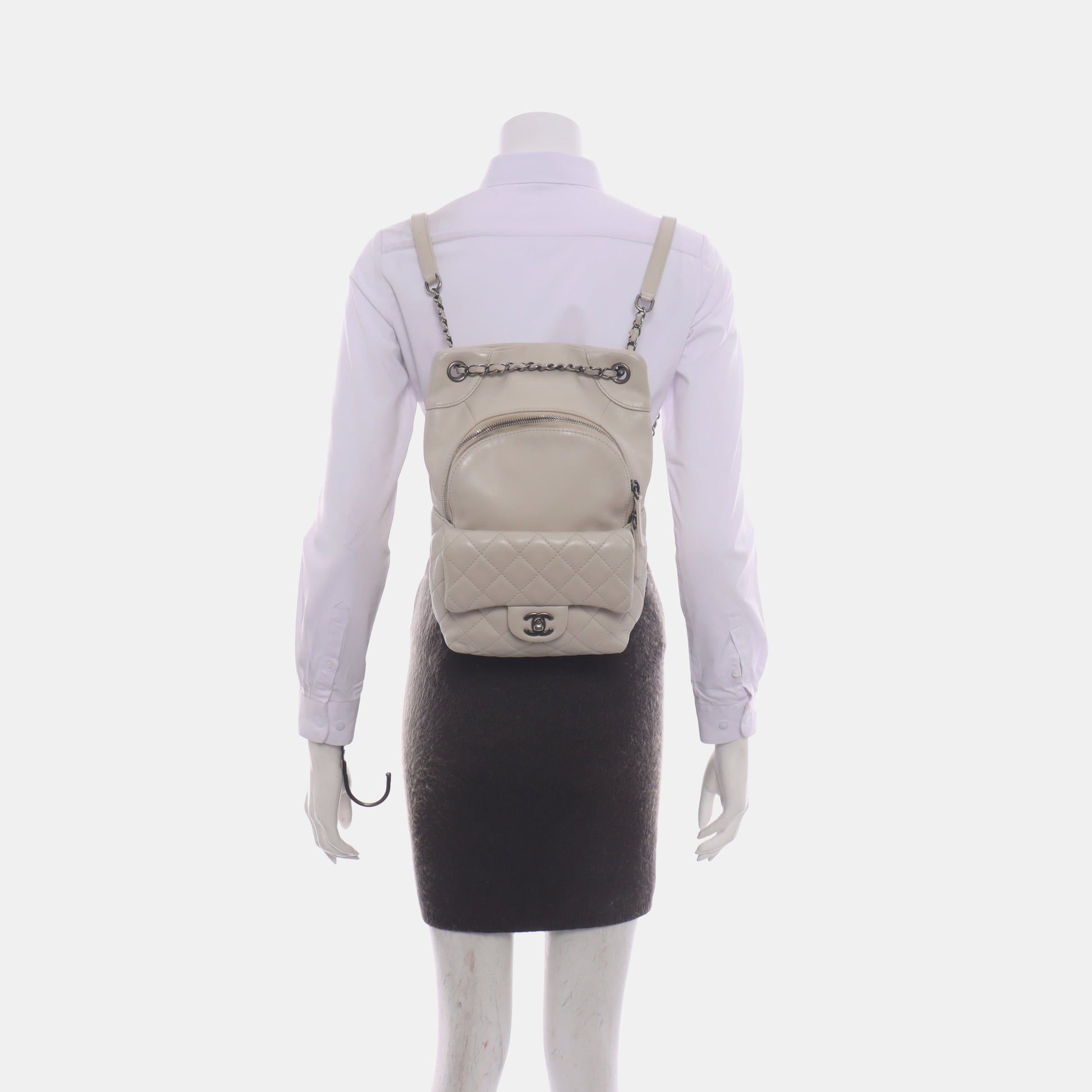 Chanel Seoul Backpack Chalk Calfskin White Leather