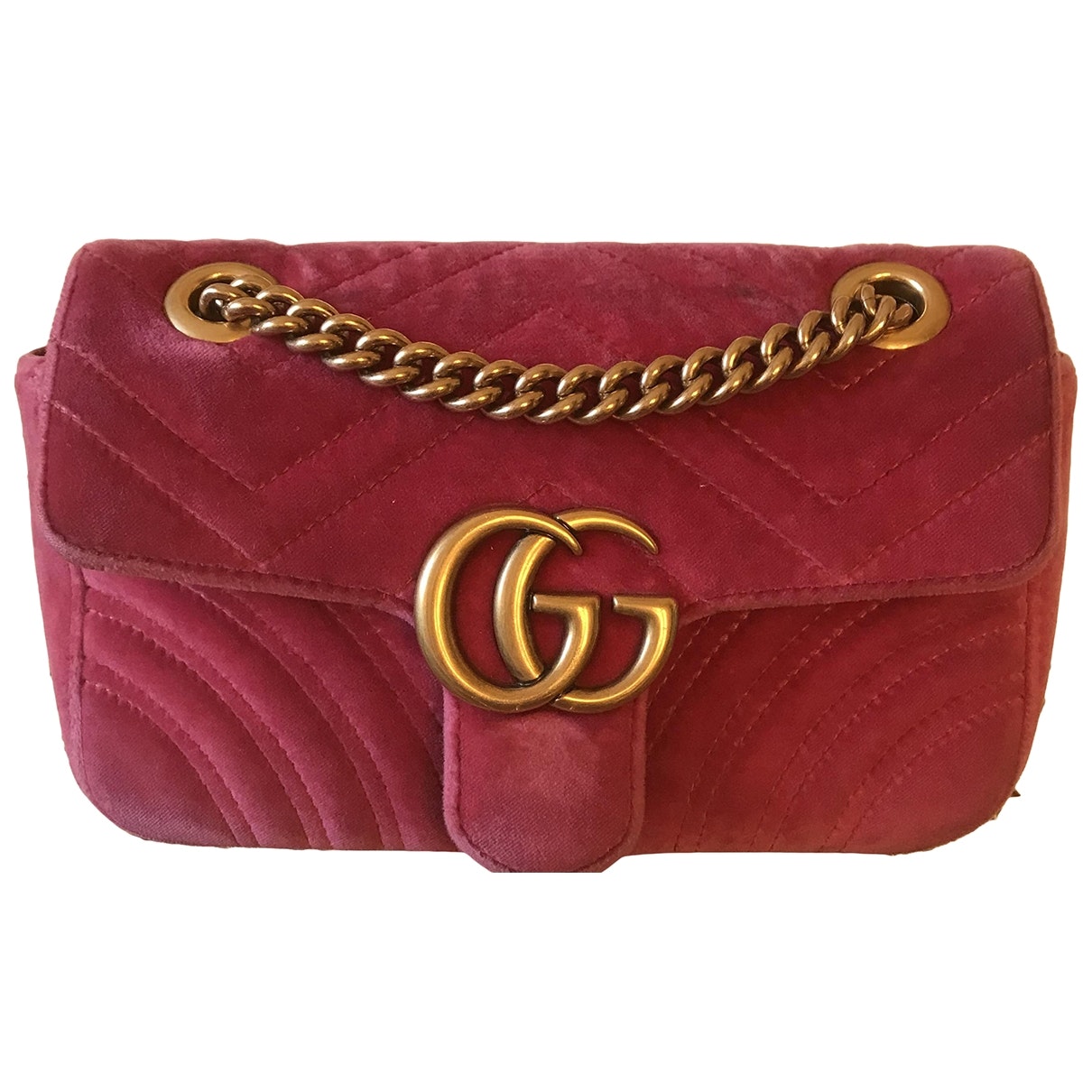 Gucci marmont pink velvet handbag