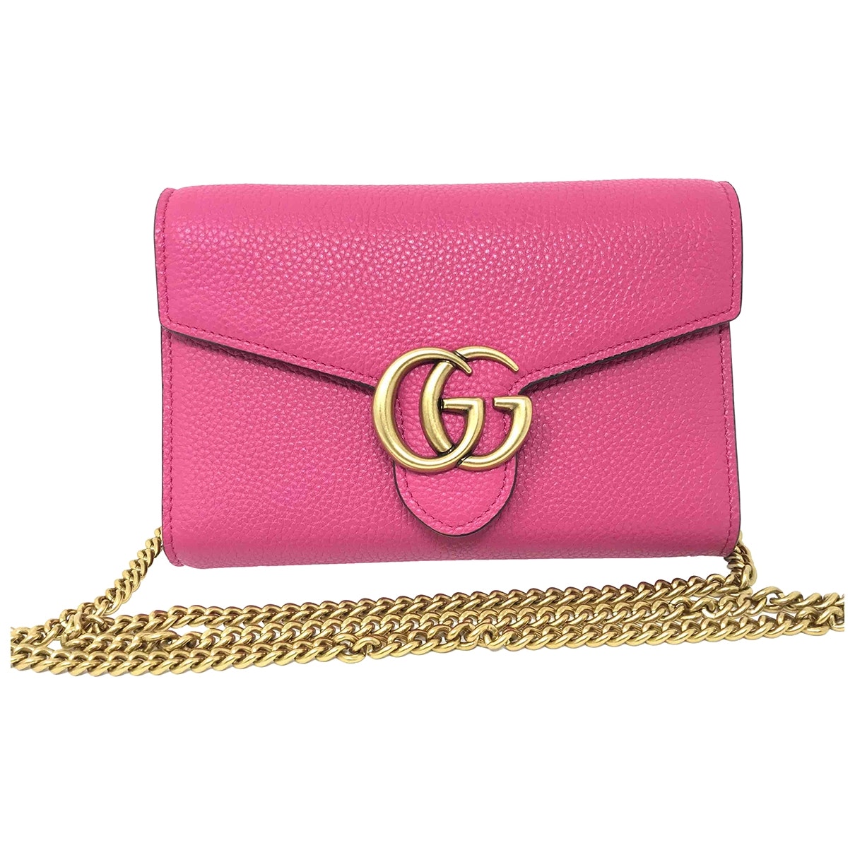 Gucci marmont pink leather handbag