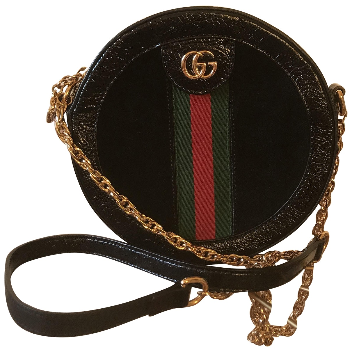 Gucci gg marmont circle black leather handbag