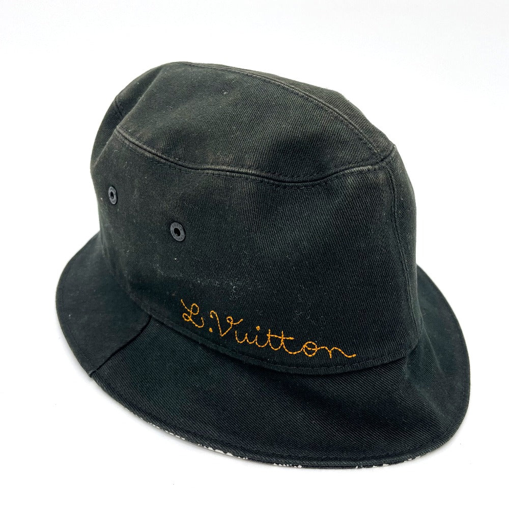 Louis Vuitton Bonnet Distorted Damier 60 Cotton Black Hat