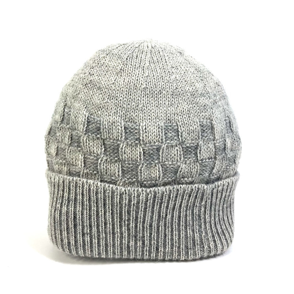 Louis Vuitton Knit Damier Beanie M Wool Gray Apparel