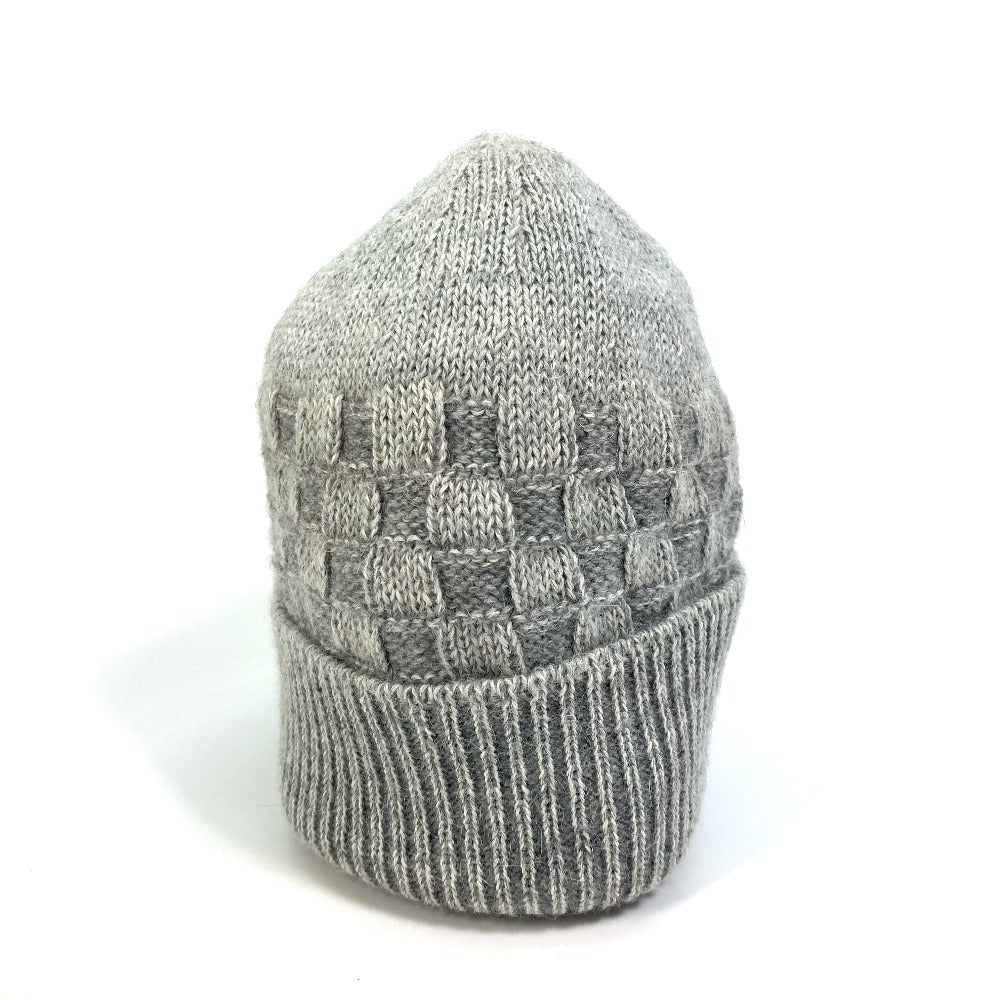 Louis Vuitton Knit Damier Beanie M Wool Gray Apparel
