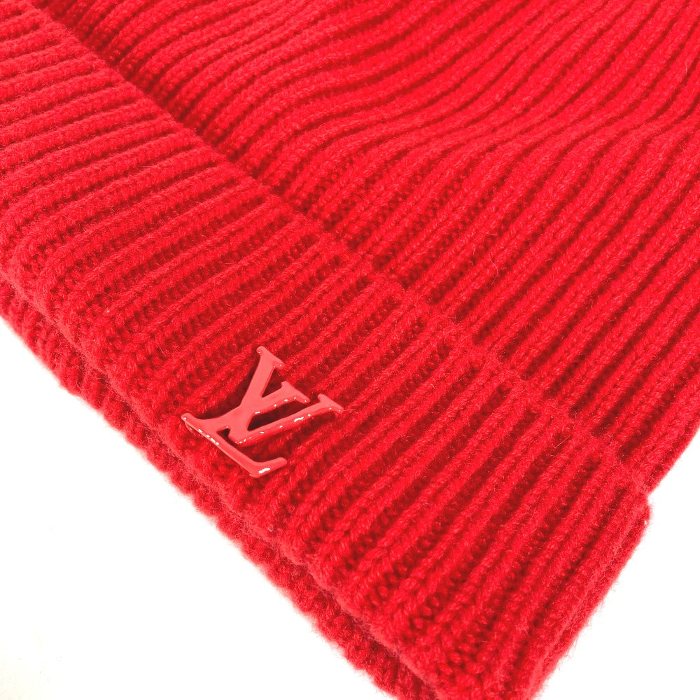 Louis Vuitton Knit cashmere Bonnet Ahead Red Logo Hat